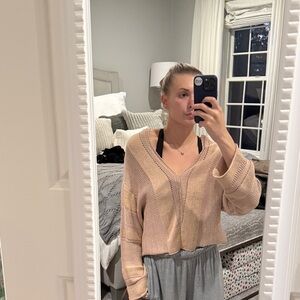 Mustard Seed Tan V-Neck Sweater